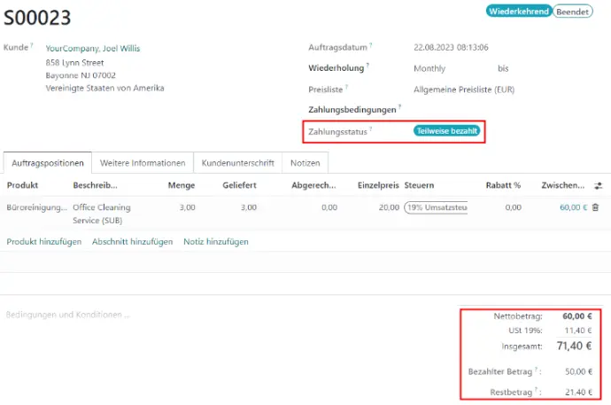 Zahlungstatus mit Zahlungsabwicklung-Software für Odoo
