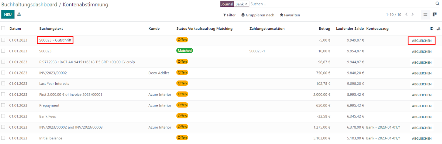 Kontenabstimmung mit Zahlungsabwicklung-Software für Odoo
