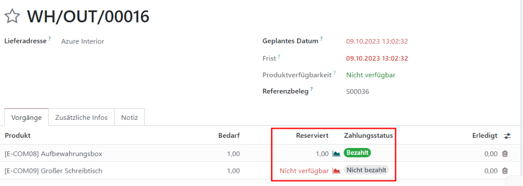 Aktualisierung Zahlungsstatus mit Lieferfreigabe mit Zahlungsabwicklung-Software für Odoo